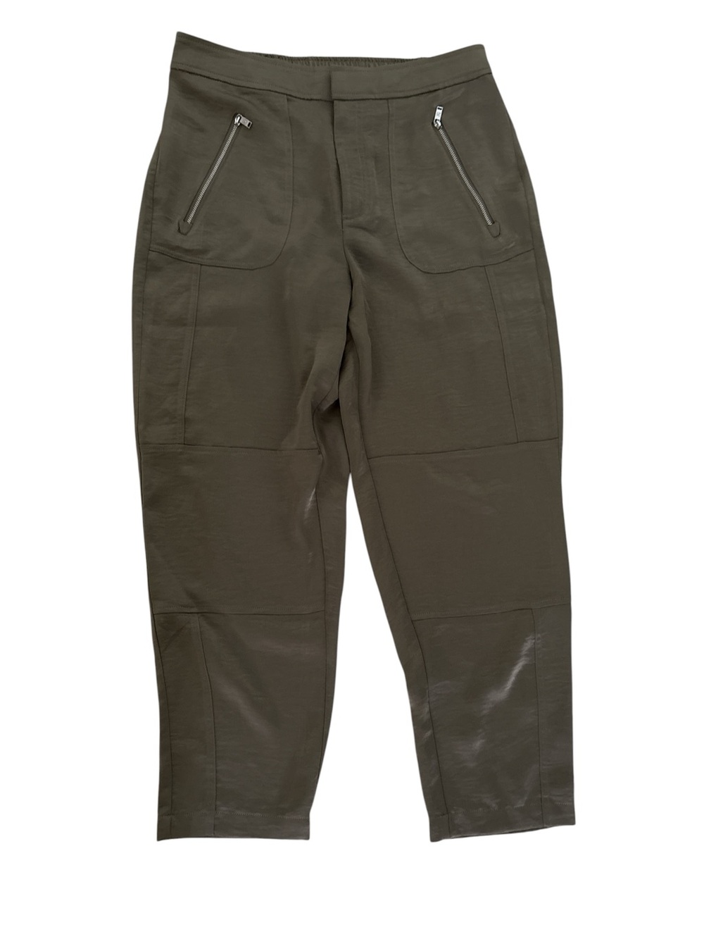 DKNY Olive Green Women's Cargo Pants with Zip Pockets